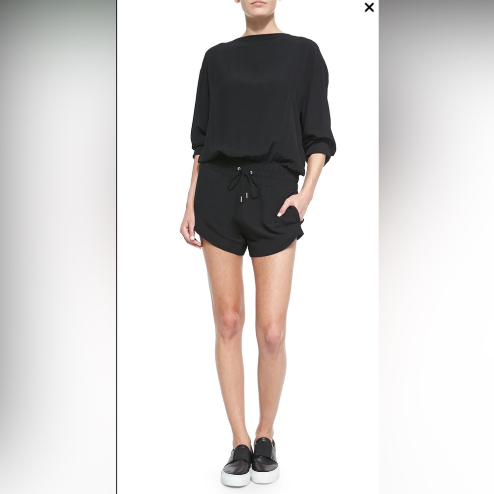 Helmut Lang Black Short Romper